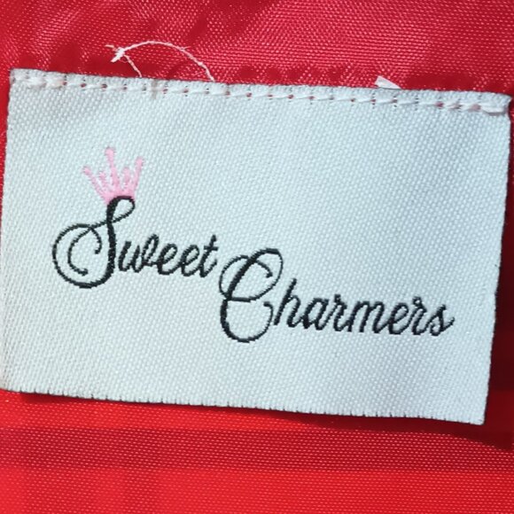 Sweet Charmers Plaid Jacket Dress 7 2 Piece Red & Gold Christmas Velvet Jacket - Picture 10 of 10